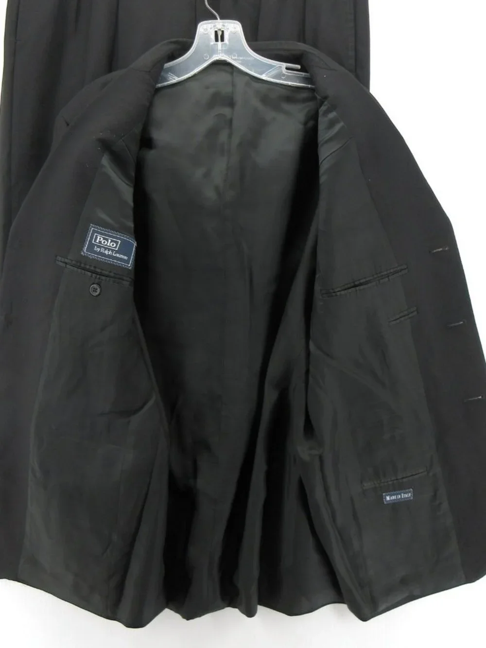 VTG Polo Ralph Lauren Suit 41 S Virgin Wool Pleated Cuffed Italy 34X27